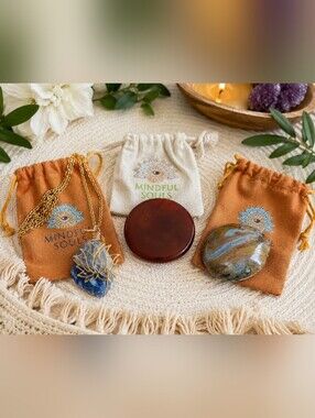 Mindful Souls Crystal Self-Care Bundle | Lotus Blue Crystal Necklace & Stones